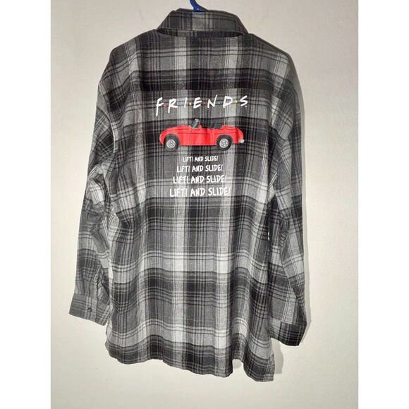 Friends TV Series Plaid Flannel Shirt Red Car Graphic Lift & Slide Size M - Picture 5 of 6